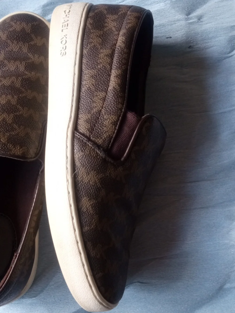 Michael Kors Brown Logo Slip-On Sneakers, Sz.8.5, Pre-owned